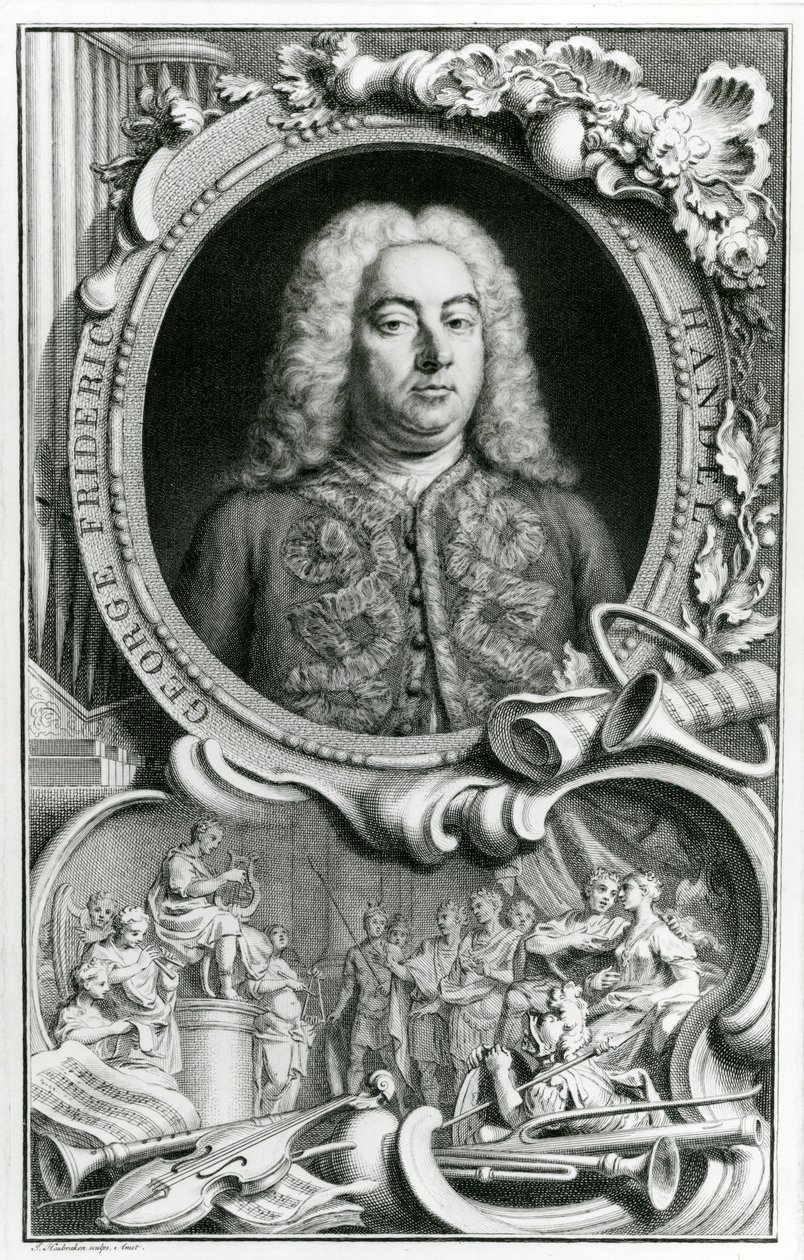 Porträtt av George Frederick Handel, 1768 av Jacobus Houbraken
