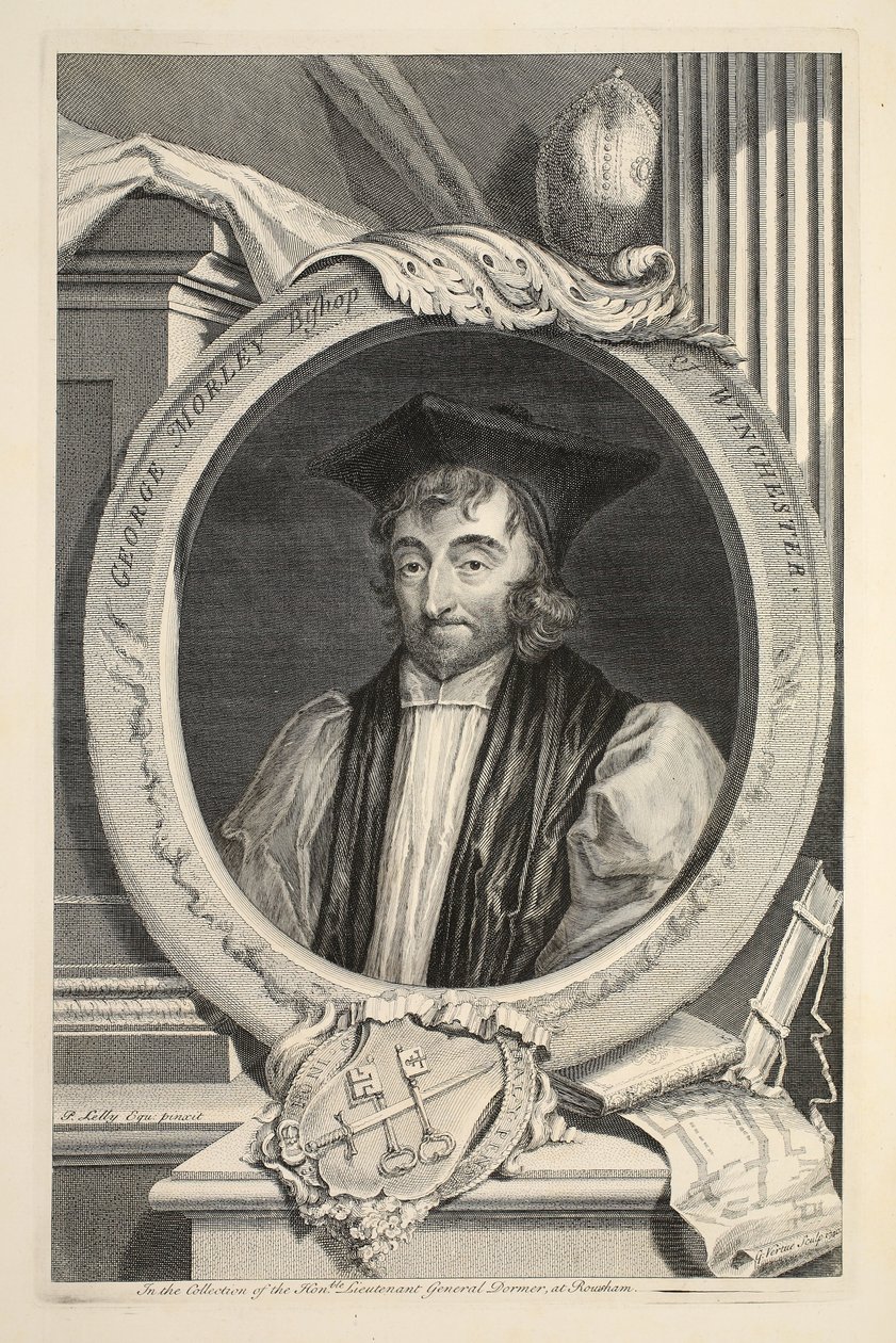 Porträtt av George Morley, biskop av Winchester, illustration från "Heads of Illustrious Persons of Great Britain", pub. av Knapton, London 1742 av Jacobus Houbraken