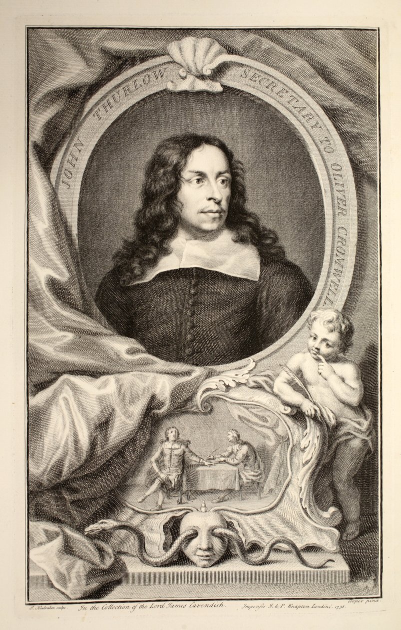 Porträtt av John Thurlow, illustration från "Heads of Illustrious Persons of Great Britain", pub. av Knapton, London 1742 av Jacobus Houbraken