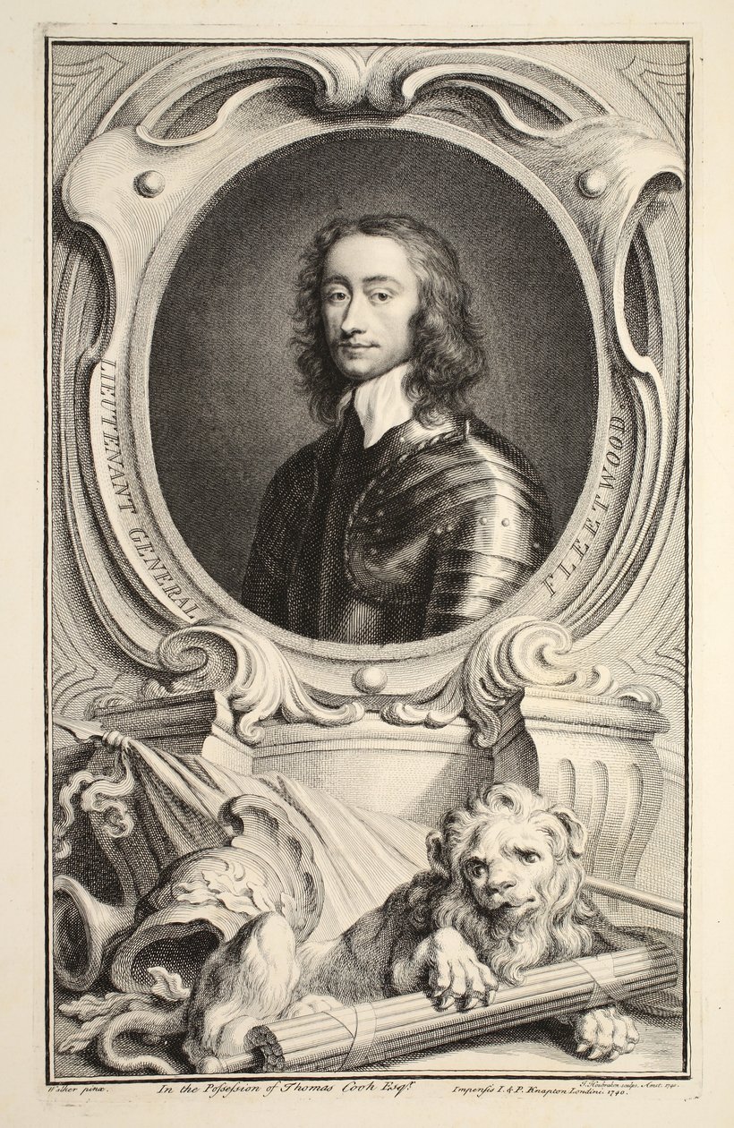 Porträtt av generallöjtnant Fleetwood, illustration från "Heads of Illustrious Persons of Great Britain", pub. av Knapton, London 1742 av Jacobus Houbraken