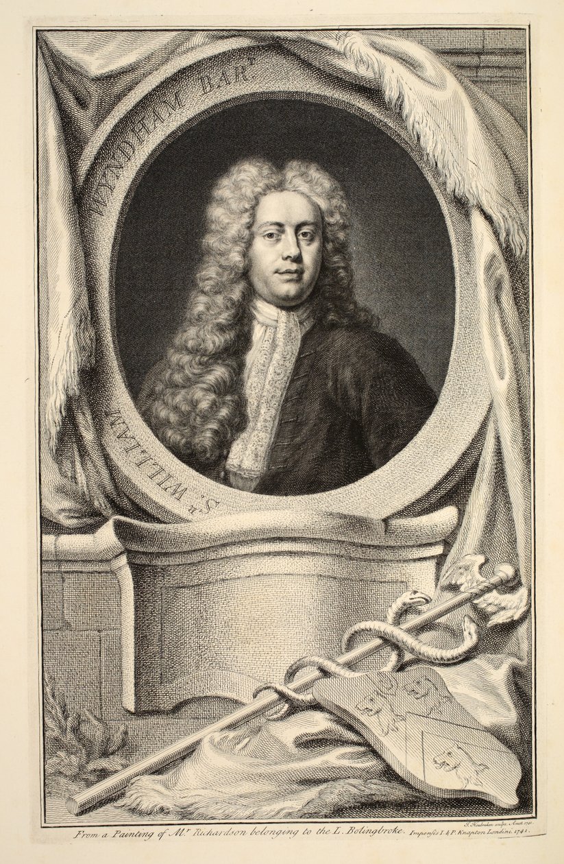Porträtt av William Wyndham, illustration från "Heads of Illustrious Persons of Great Britain", pub. av Knapton, London 1742 av Jacobus Houbraken