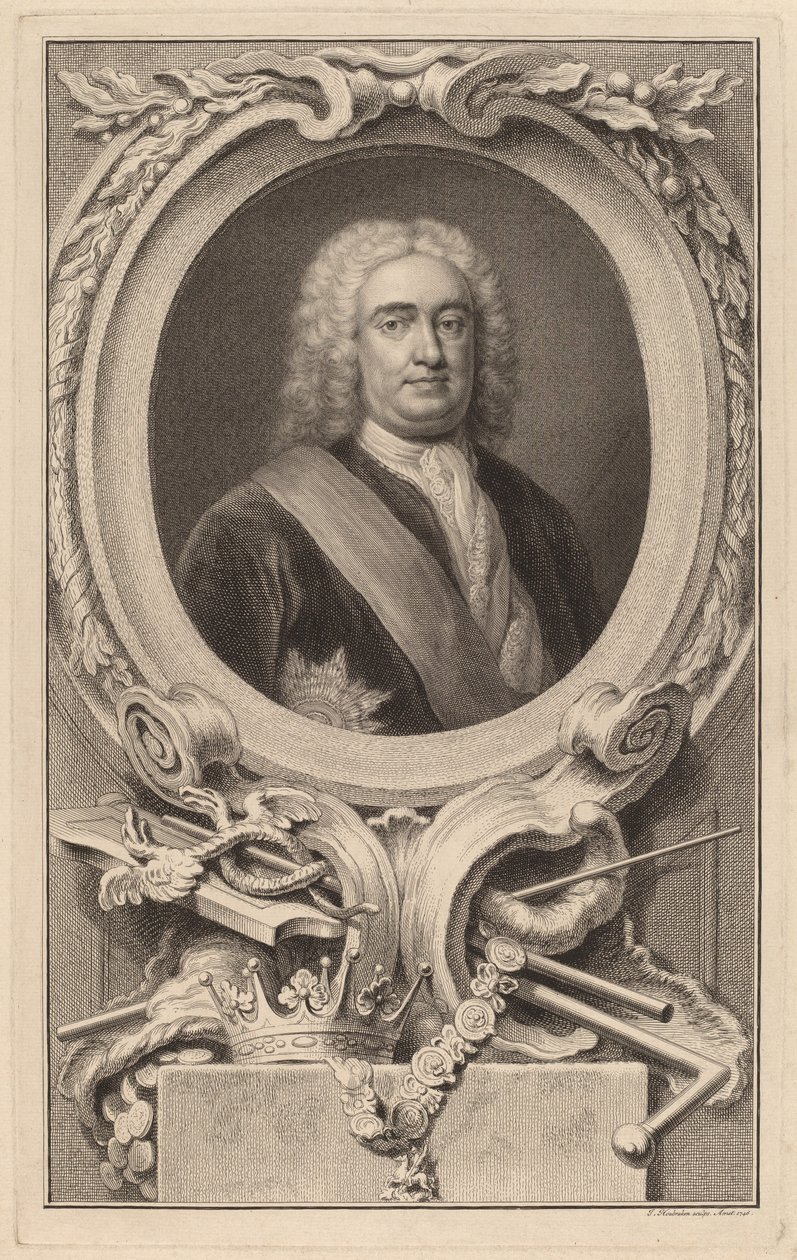Robert Walpole, 1:e jarl av Orford av Jacobus Houbraken after Arthur Pond