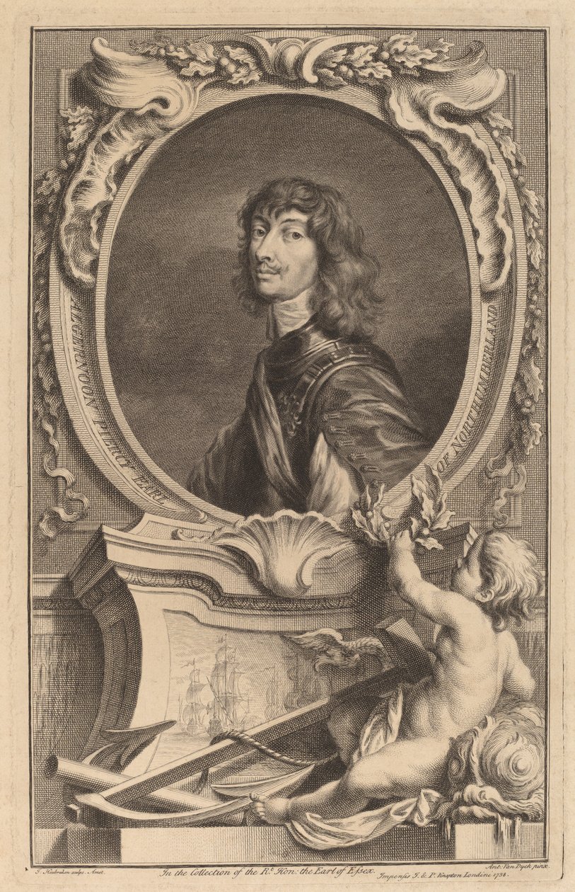 Algernon Percy, Earl of Northumberland av Jacobus Houbraken after Sir Anthony van Dyck
