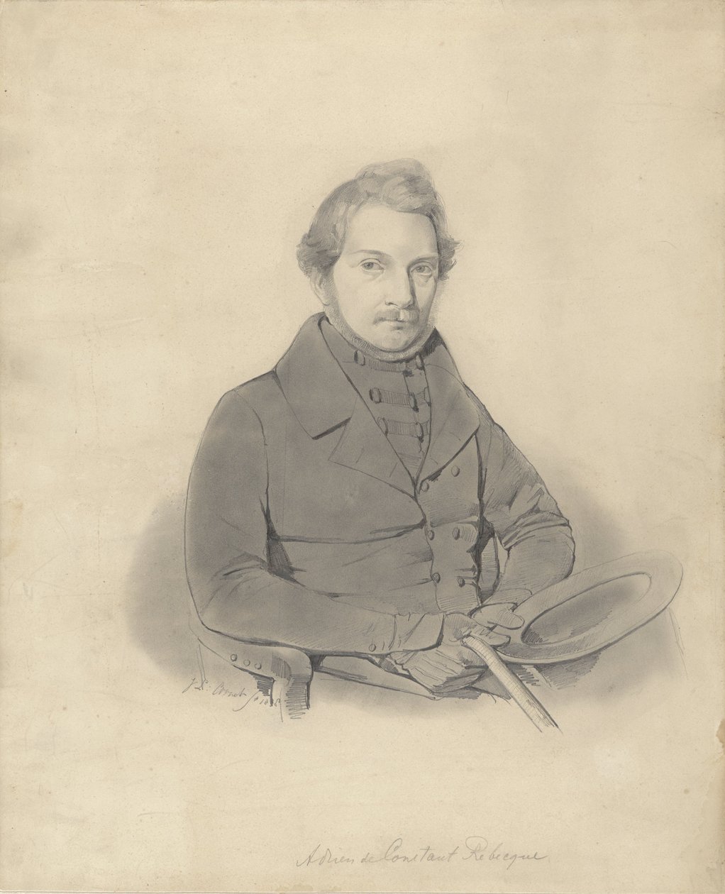 Porträtt av Adrien Baron de Constant Rebecque av Jacobus Ludovicus Cornet