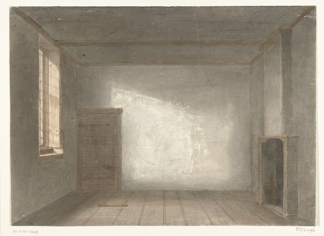 Cornelis de Witts rum i fängelset The Gevangenpoort, Haag, 1844 av Jacobus Ludovicus Cornet