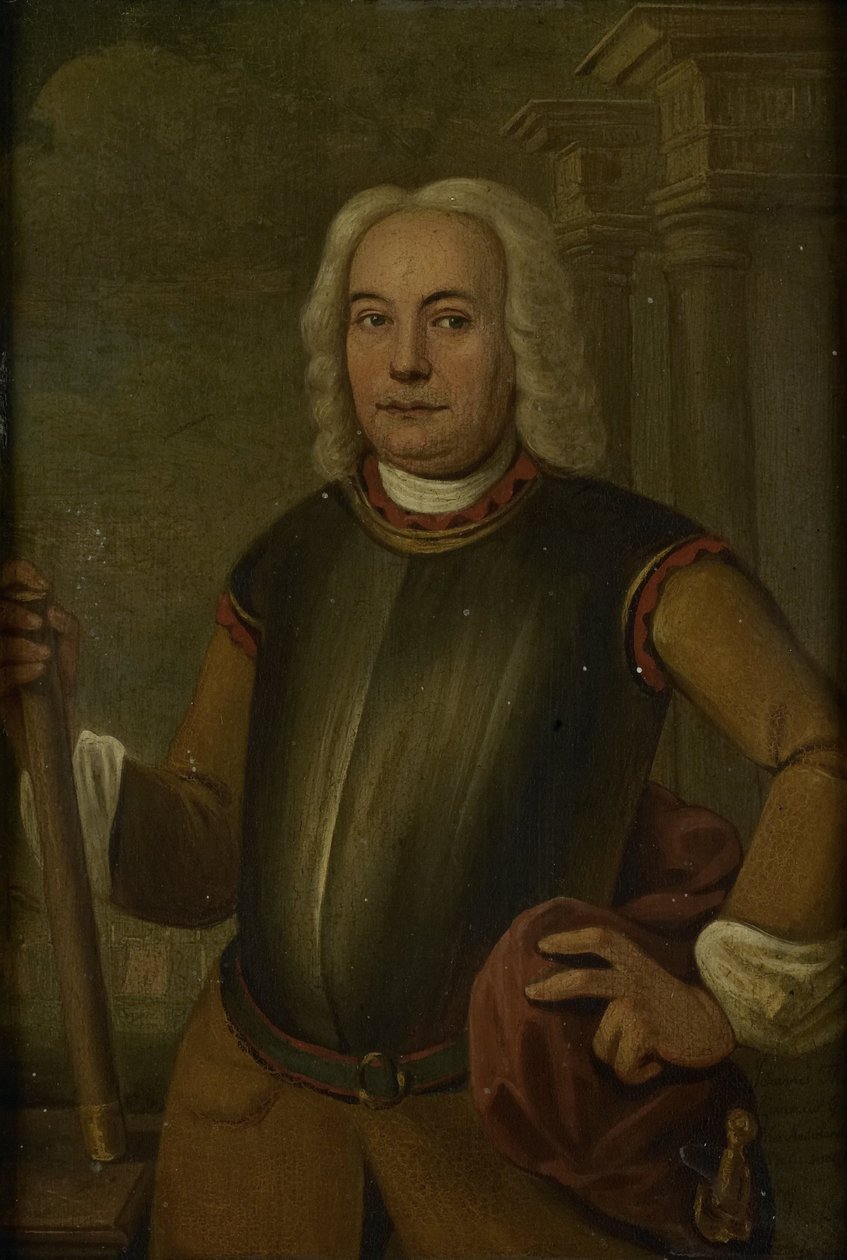 Porträtt av Johannes Thedens, generalguvernör för Nederländska Ostindiska kompaniet av Jacobus Oliphant