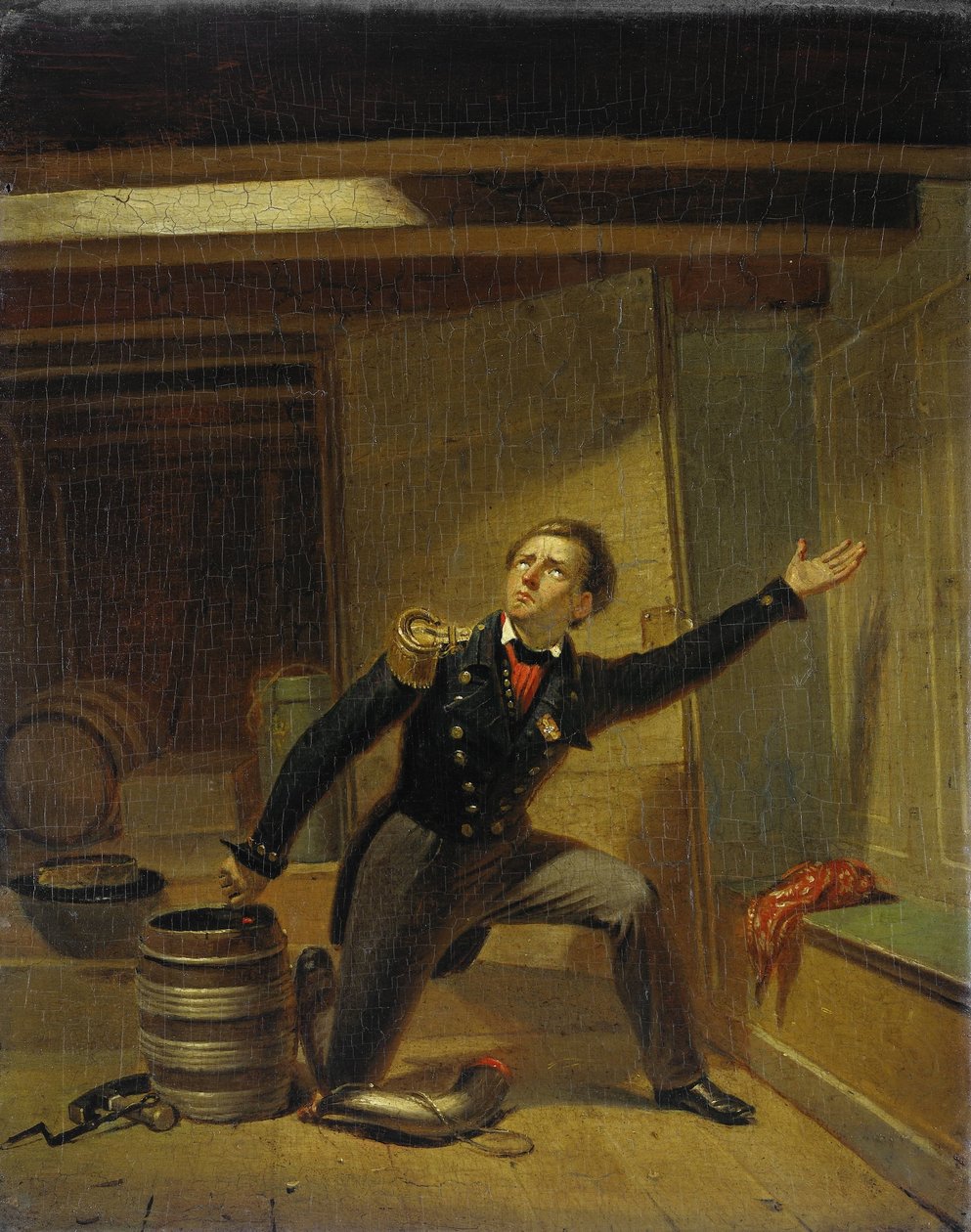 Jan van Speijk tänder säkringen den 5 februari 1831 av Jacobus Schoemaker Doyer