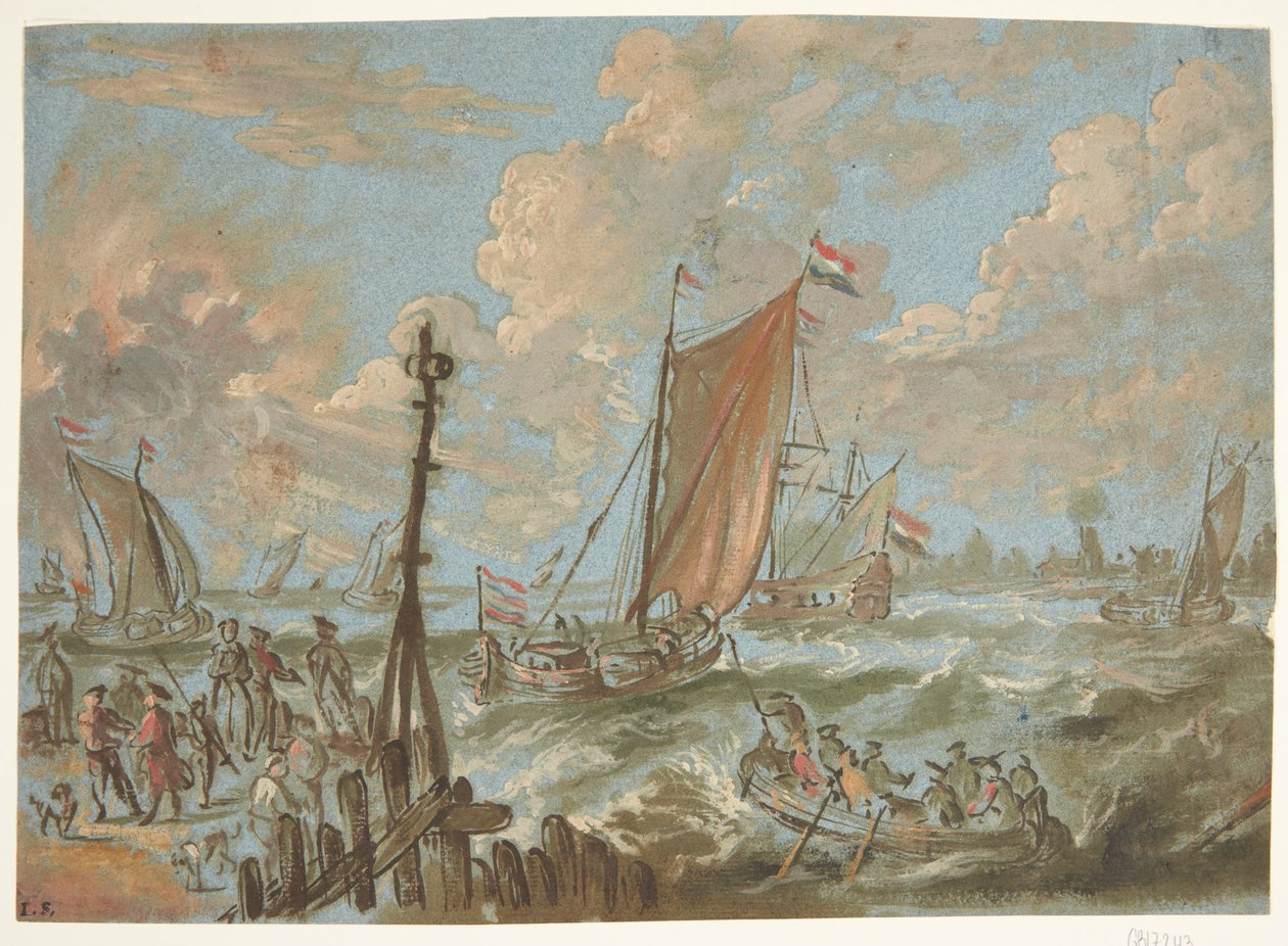 Hamn med fartyg för segel av Jacobus Storck