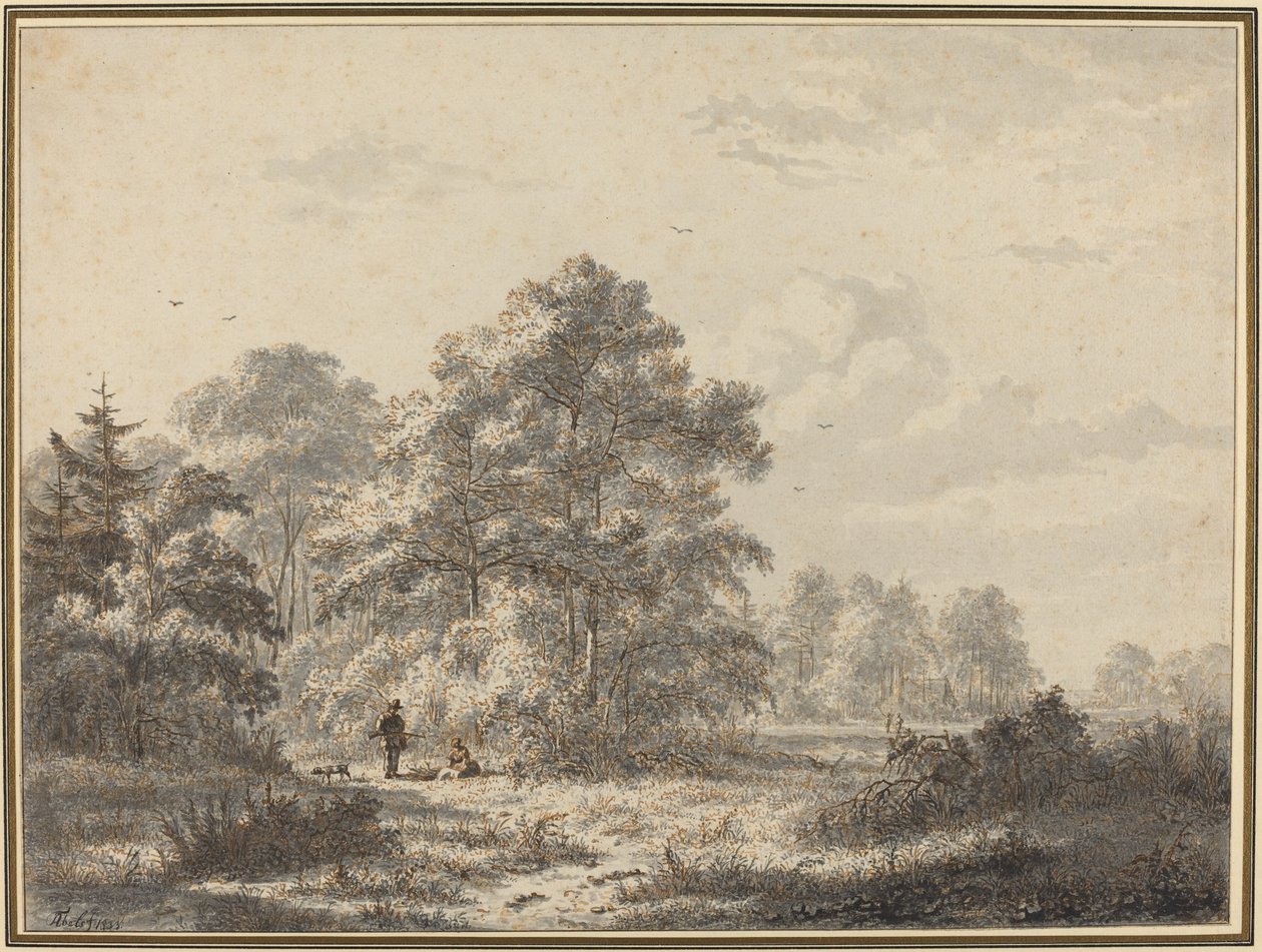 Hunters at the Edge of the Woods av Jacobus Theodorus Abels
