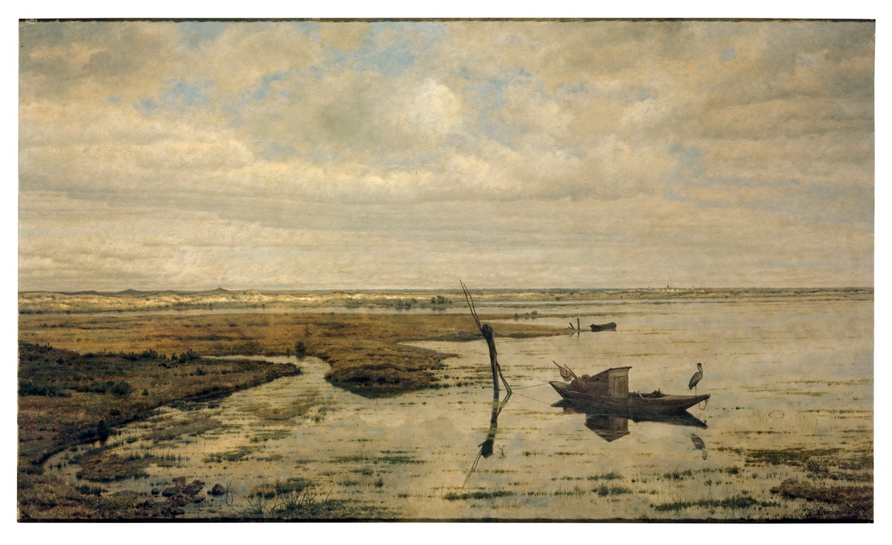 Marsh nära Putte (olja på panel) av Jacobus Vrel or Frel