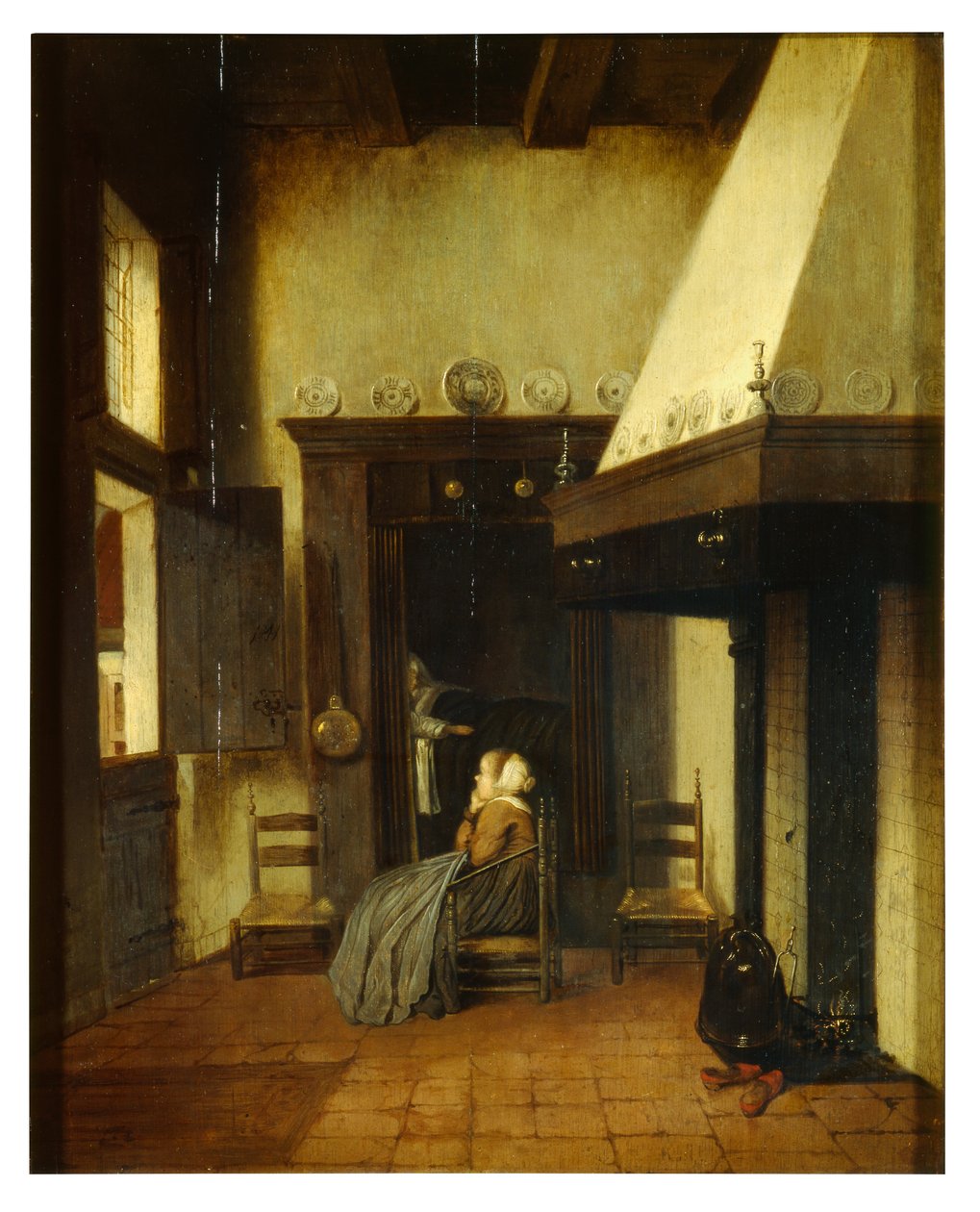 Sjuksköterskan (olja på panel) av Jacobus Vrel or Frel