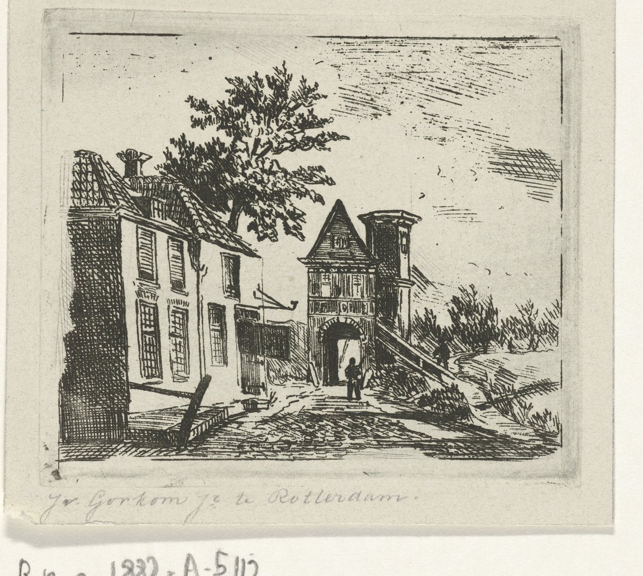 Stadsbild med grind av Jacobus van Gorkom jr.