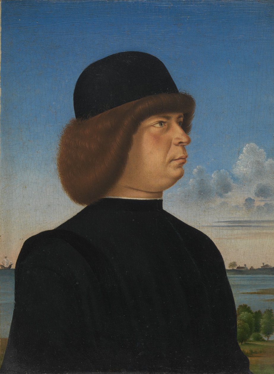 Porträtt av Alvise Contarini, ca 1485-95 (olja på trä) av Jacometto (attr. to) Veneziano