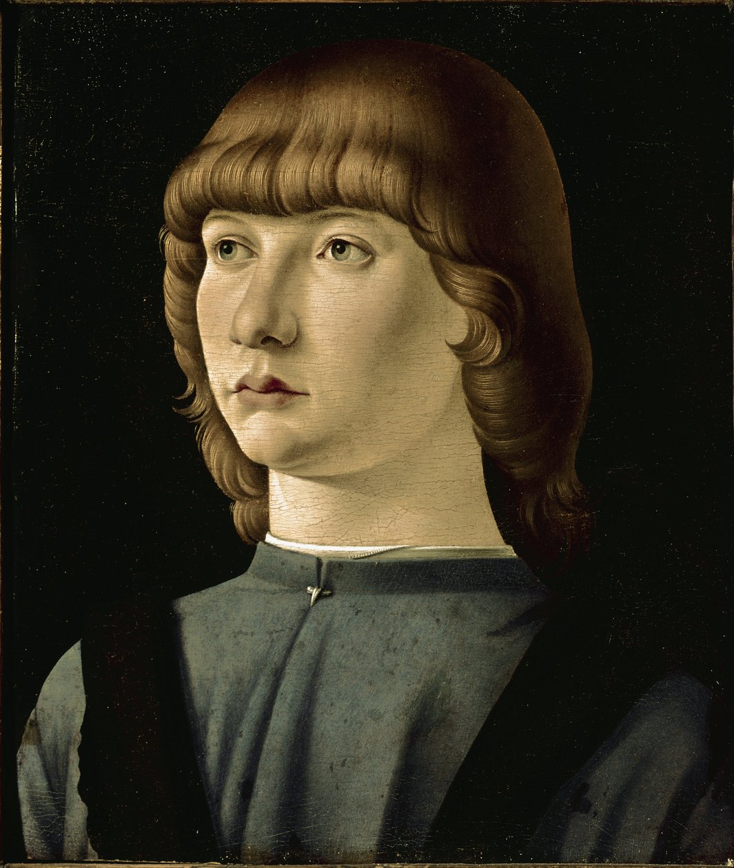 Porträtt av ung man (olja på trä av Jacometto (attr. to) Veneziano