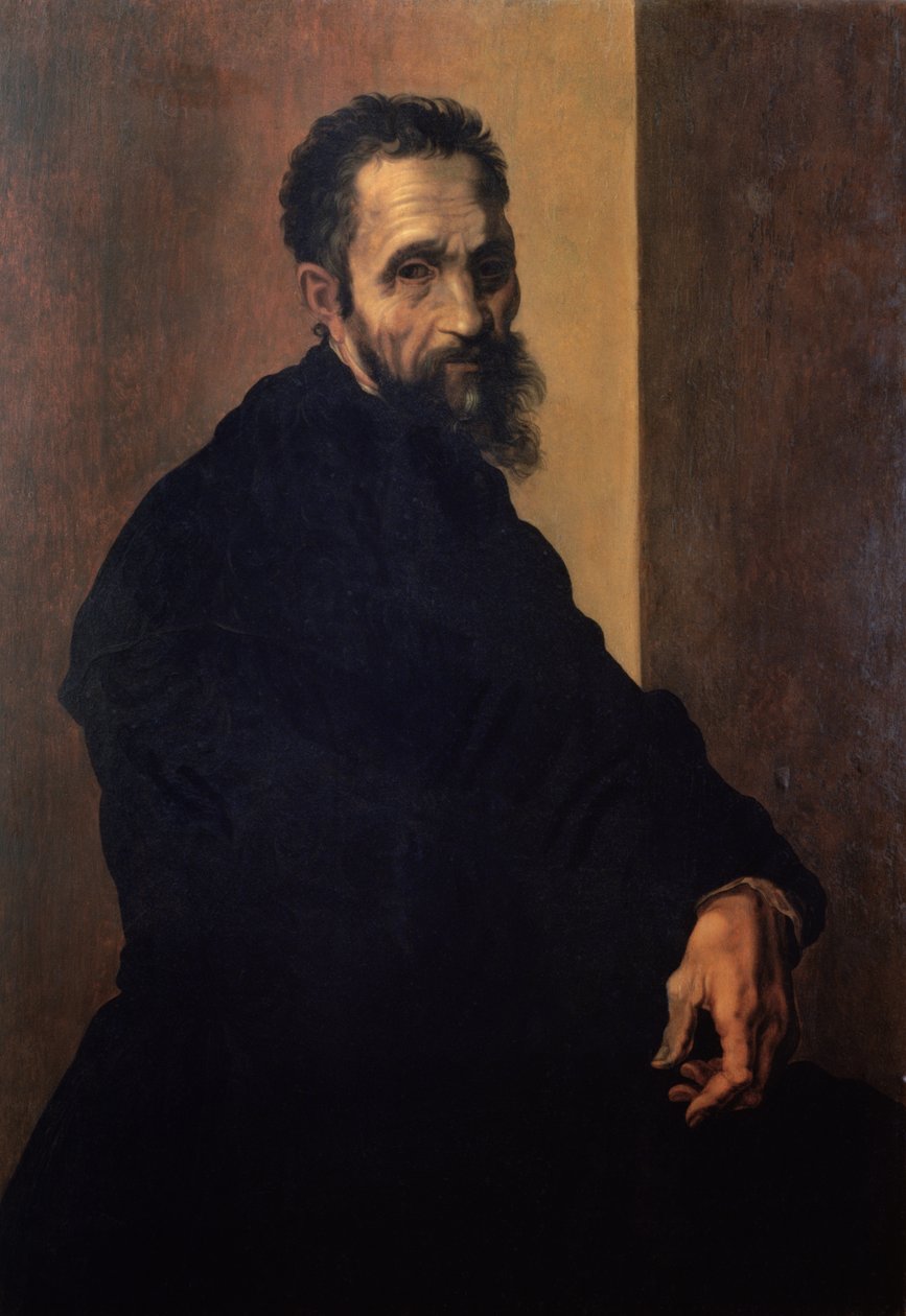 Porträtt av Michelangelo, ca 1535 av Jacopino del Conte