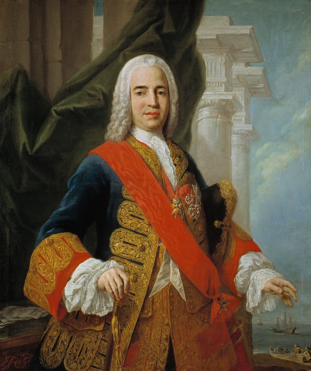 Porträtt av Zenón de Somodevilla, 1:a marqués de la Ensenada (1702-1781) av Jacopo Amigoni