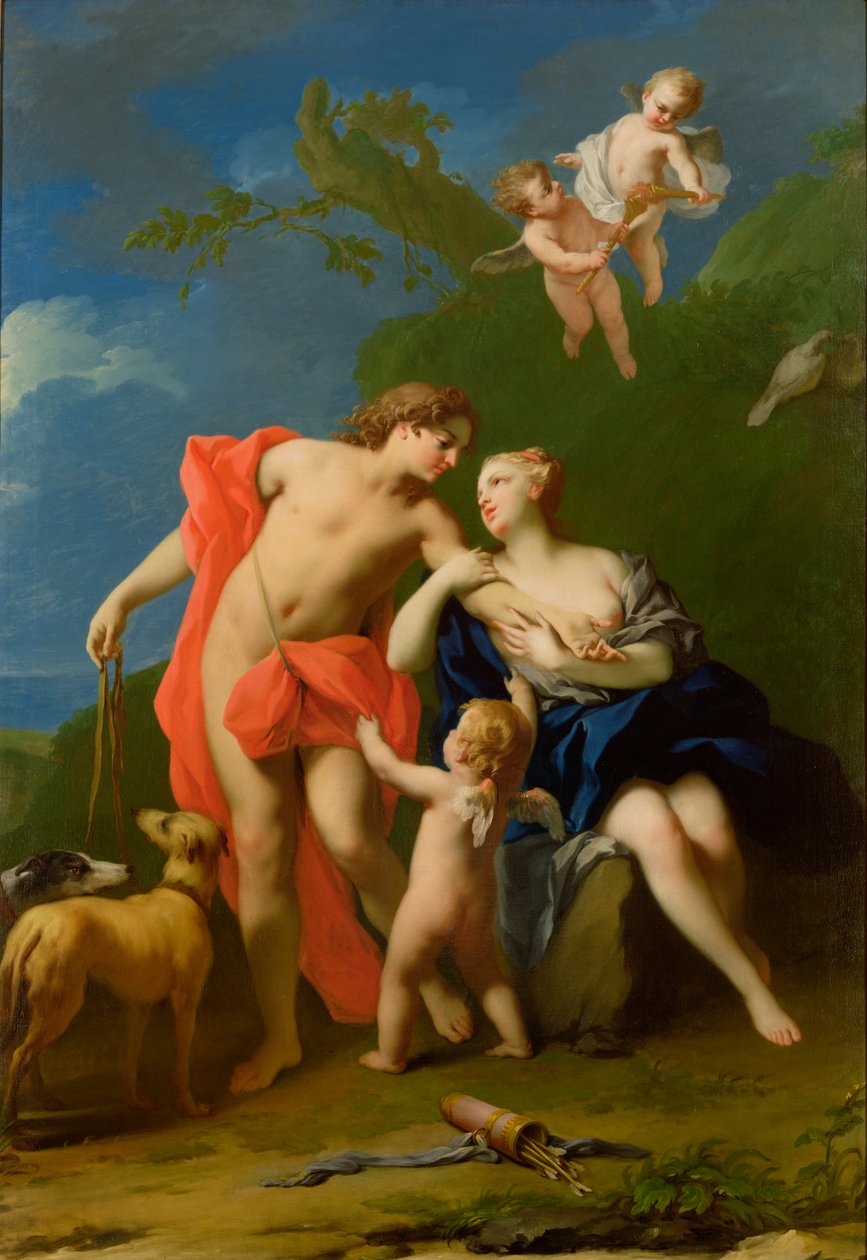 Venus och Adonis av Jacopo Amigoni