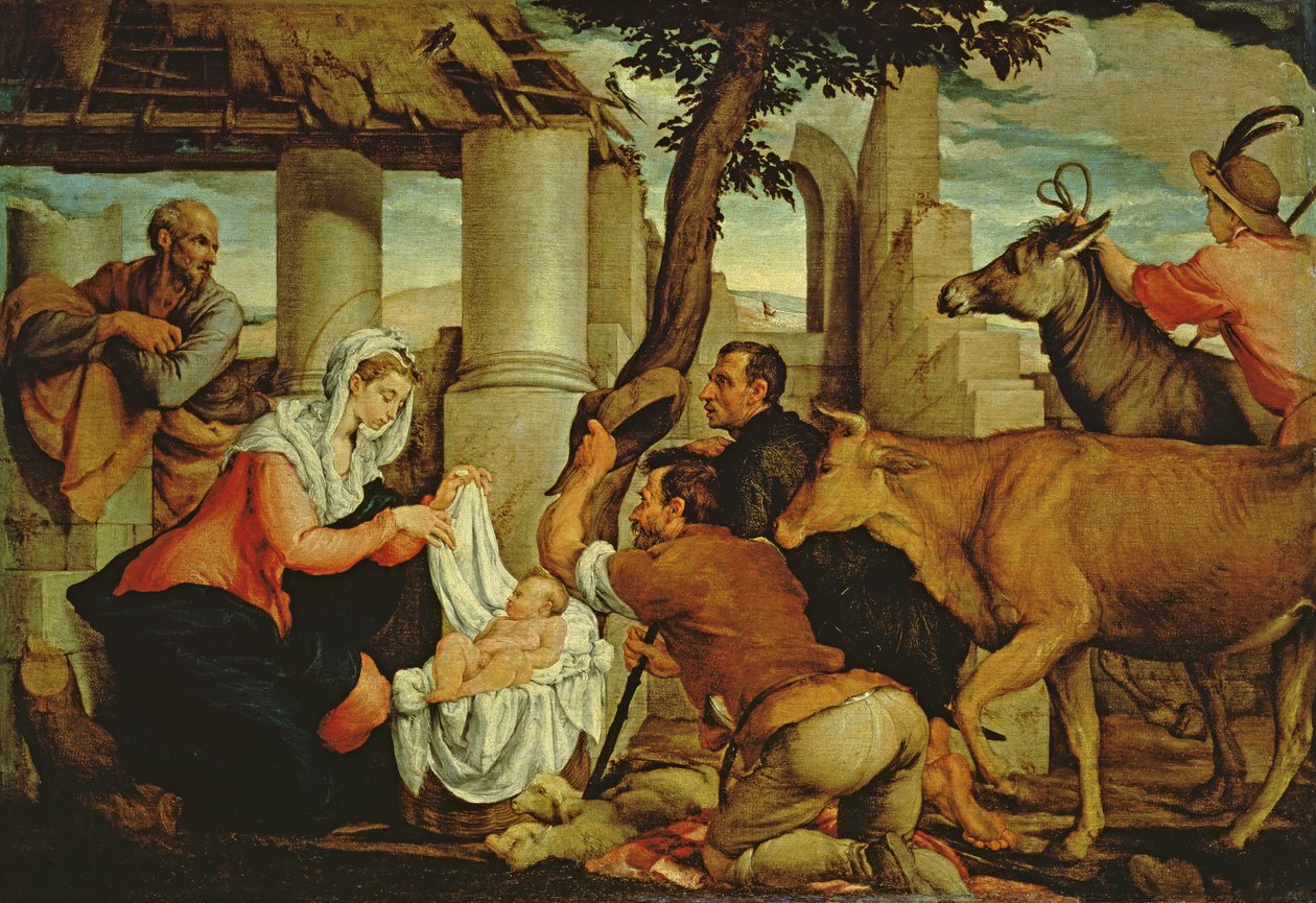Tillbedjan av herdarna av Jacopo Bassano