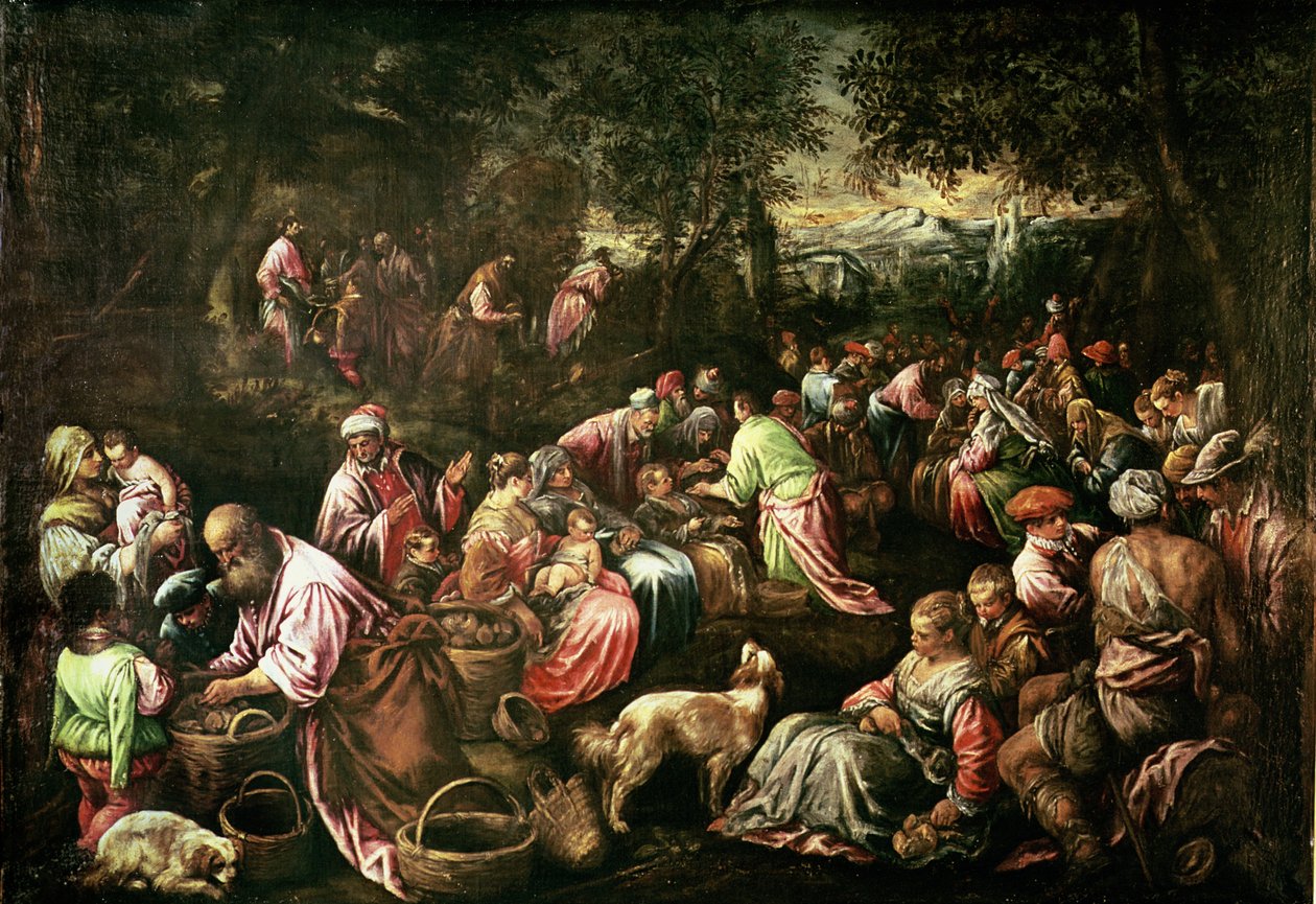 Matningen av de fem tusen av Jacopo Bassano