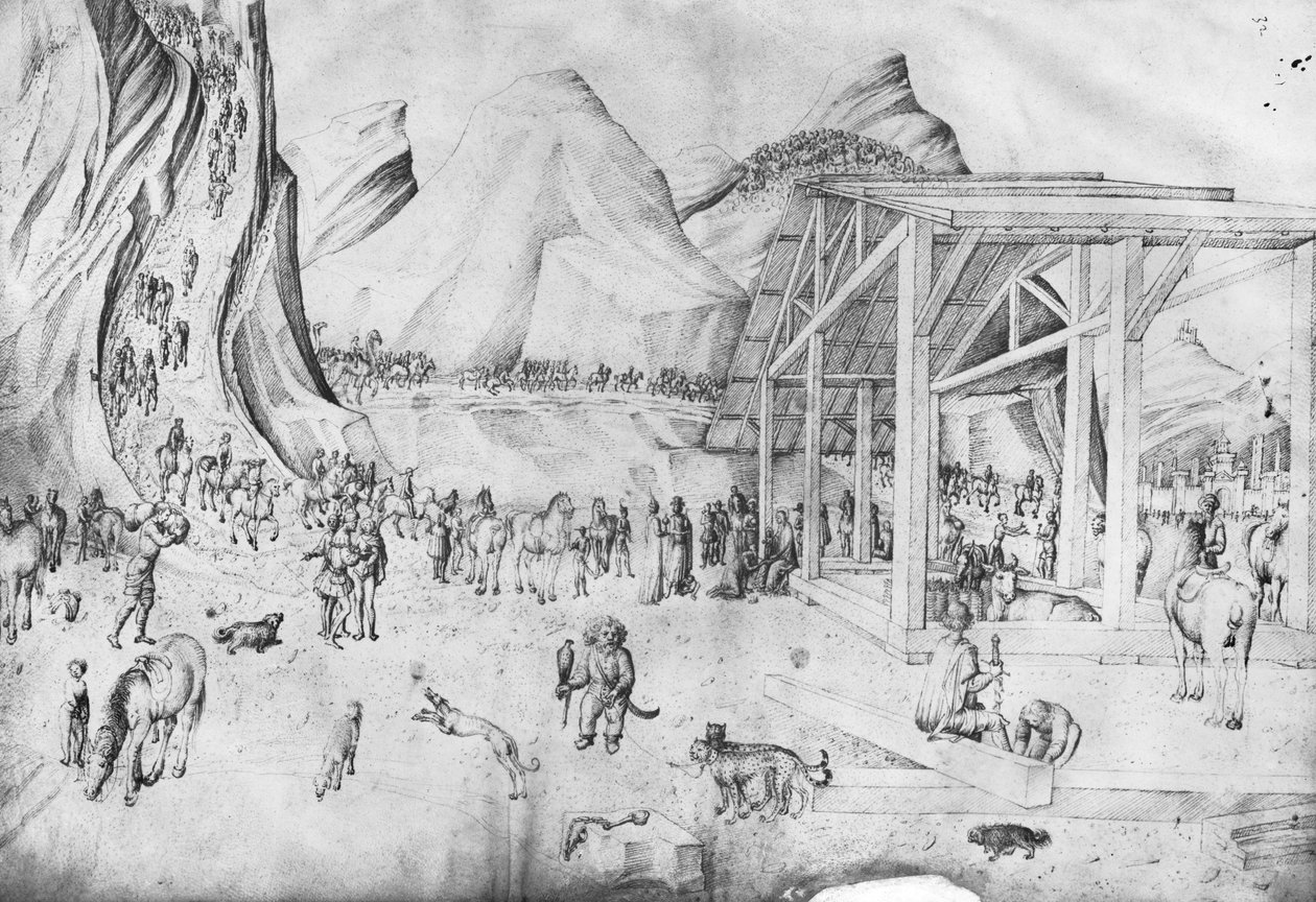 Adoration of the Magi, från Jacopo Bellinis album med teckningar (penna och bläck på veläng) av Jacopo Bellini