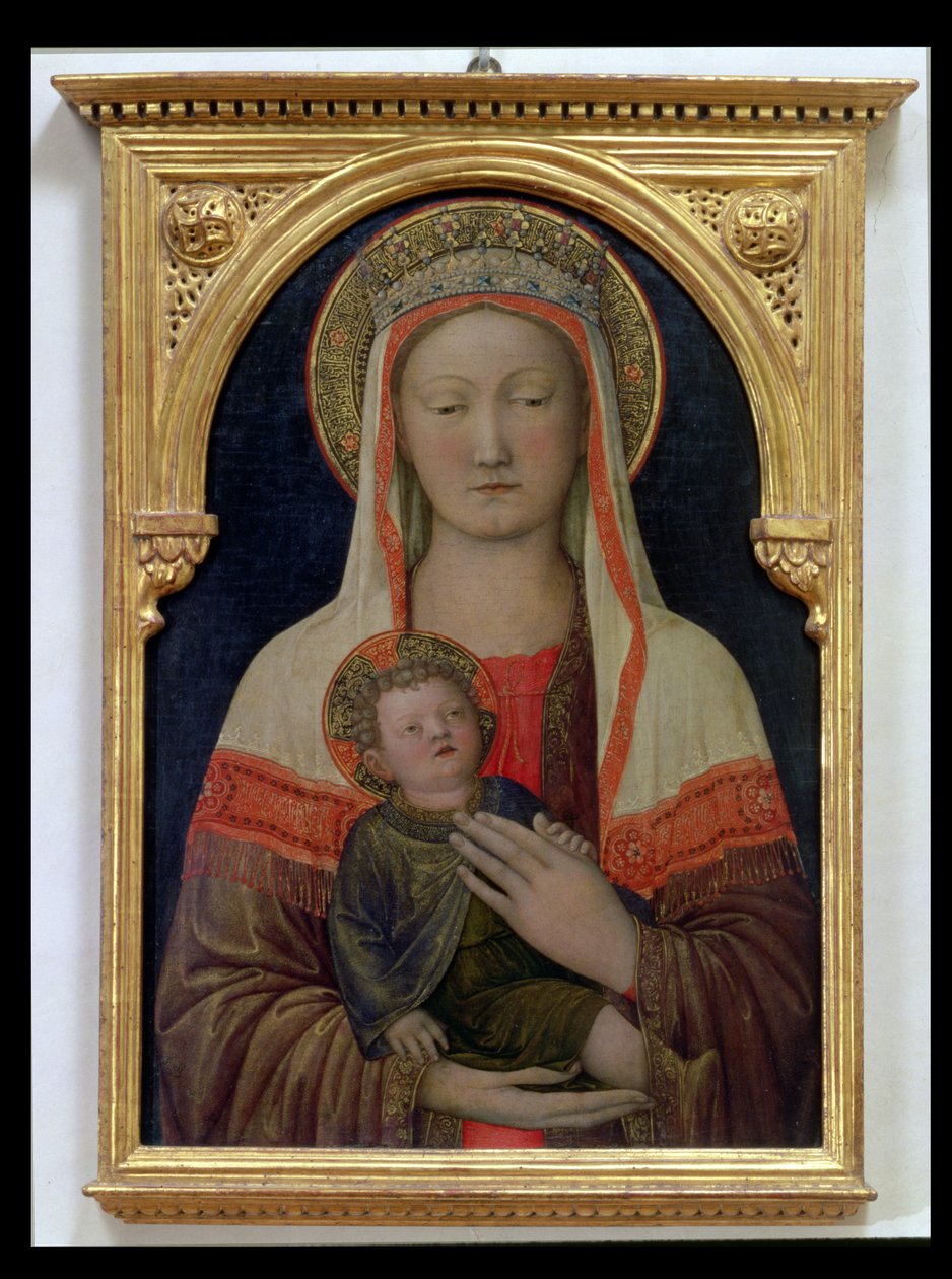 Madonna och barn (tempera på panel) av Jacopo Bellini