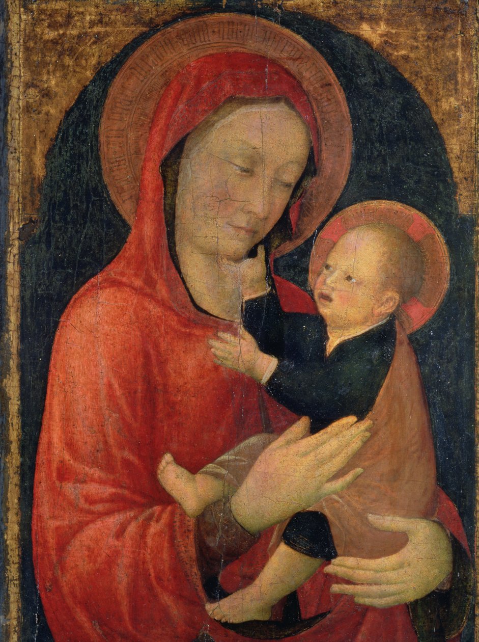 Madonna och barn (tempera på panel) av Jacopo Bellini