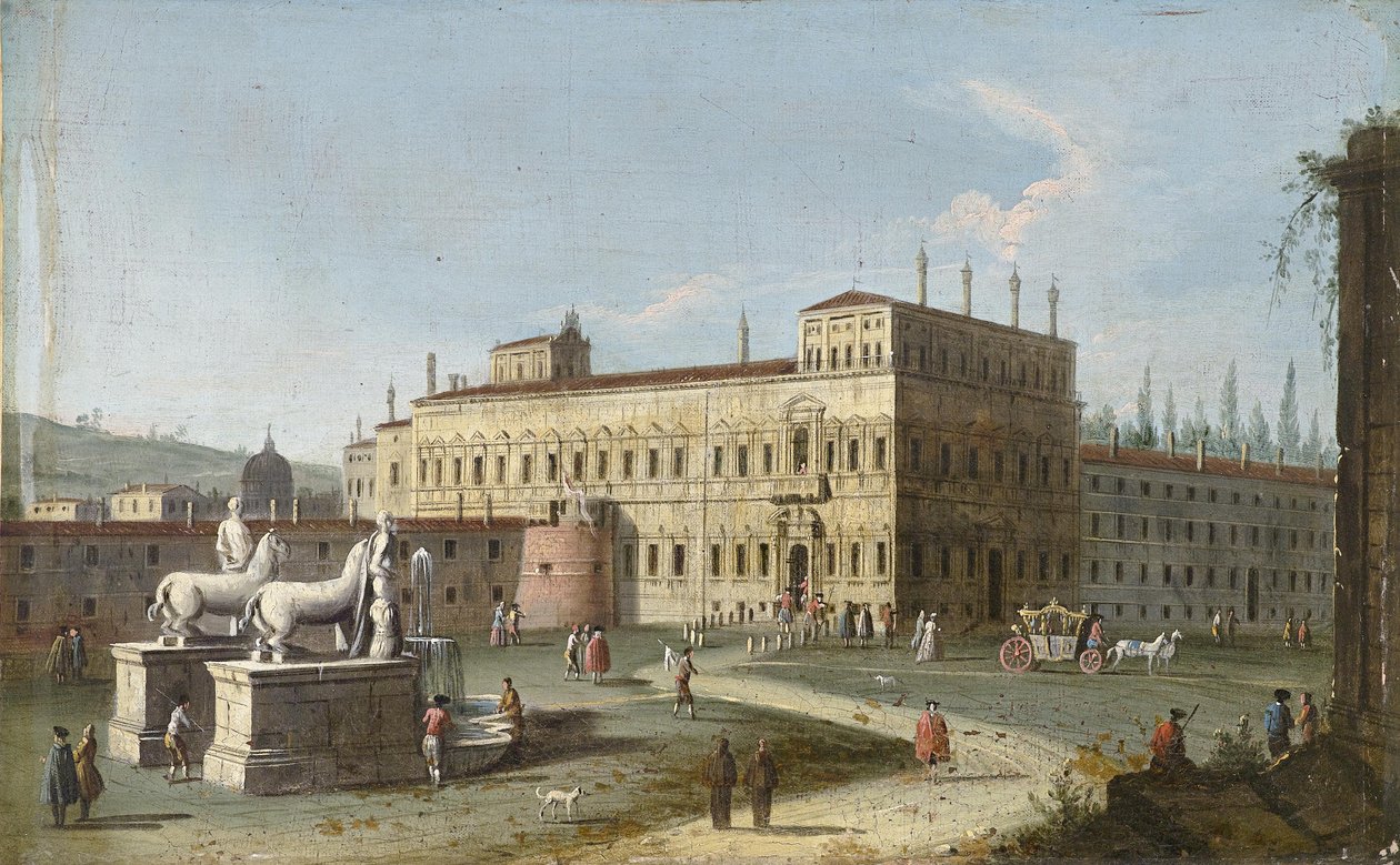 Utsikt över Quirinalen i Rom av Jacopo Fabris