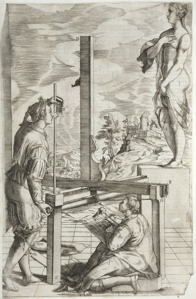 Illustration från Vignolas "The Two Rules of Practical Perspective" publicerad första gången 1583 av Jacopo Vignola