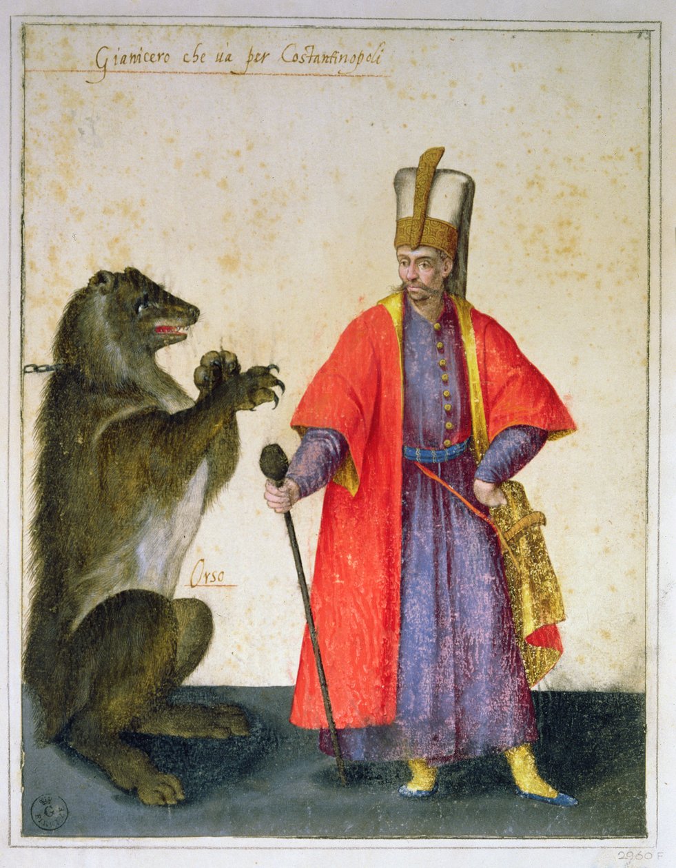 Janitsjar (penna och bläck med wc på papper) av Jacopo Ligozzi