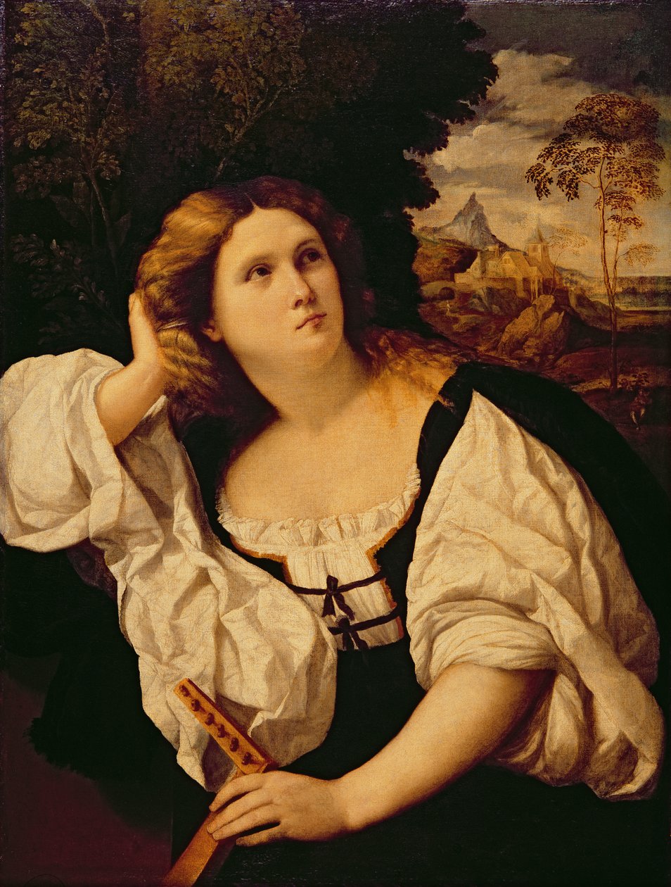 Dam med en lut, ca 1520-25 av Jacopo Palma