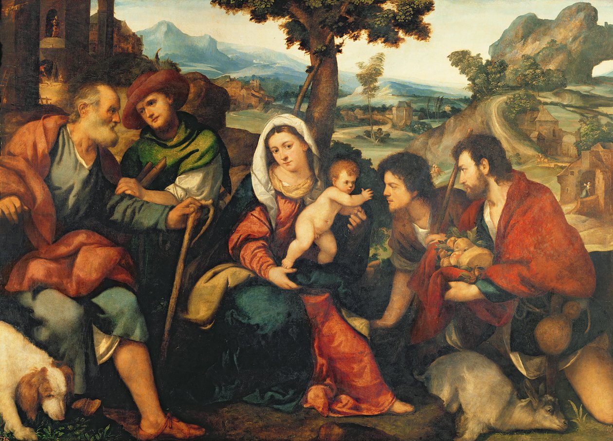 Tillbedjan av herdarna av Jacopo Palma