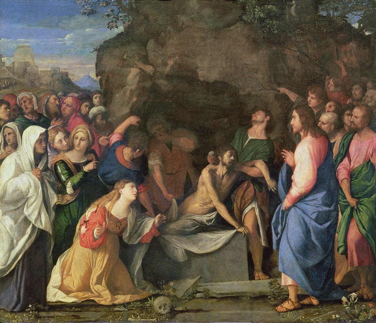 Lazarus uppståndelse, ca 1508-10 (panel) av Jacopo Palma