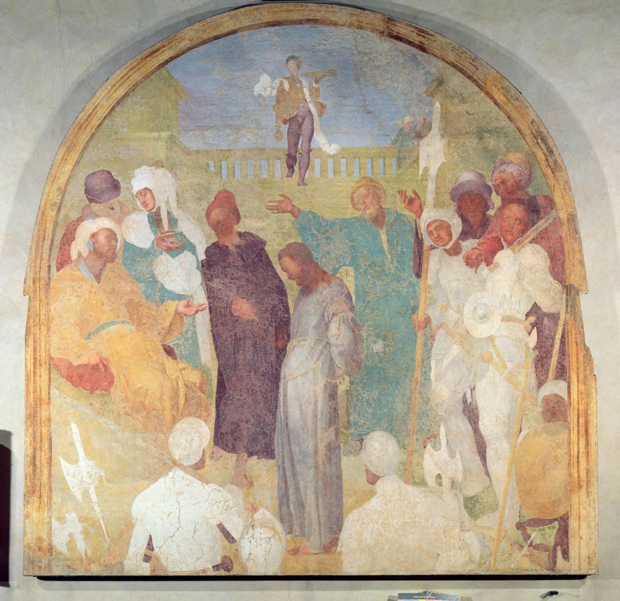 Kristus före Pilatus, lunett från passionens freskcykel, 1523-6 av Jacopo Pontormo