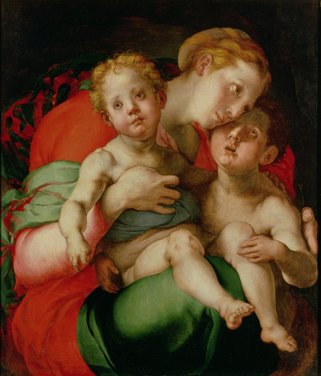 Madonna och barn med barnet Johannes Döparen (panel) av Jacopo Pontormo