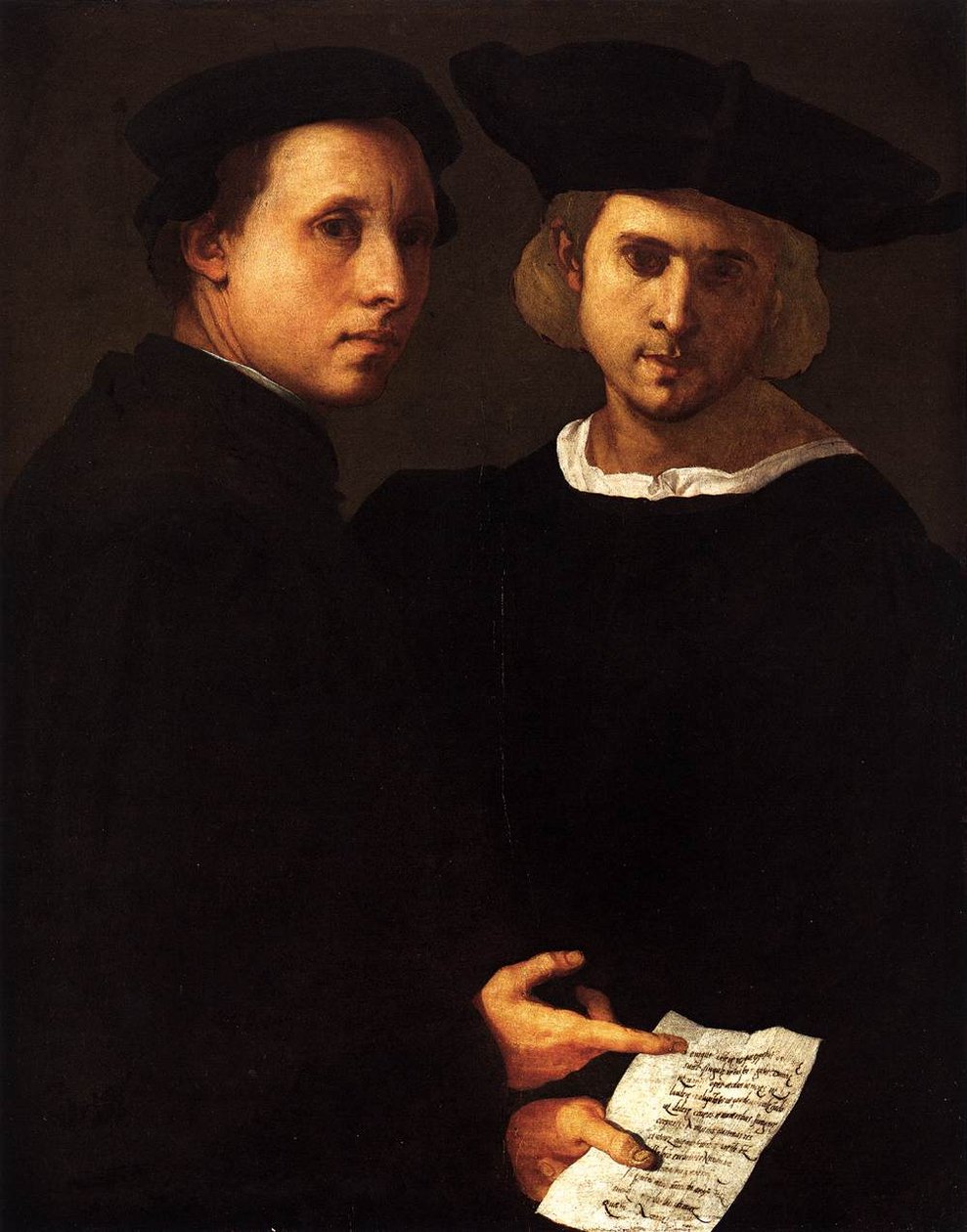 Portrait of Two Friends av Jacopo Pontormo