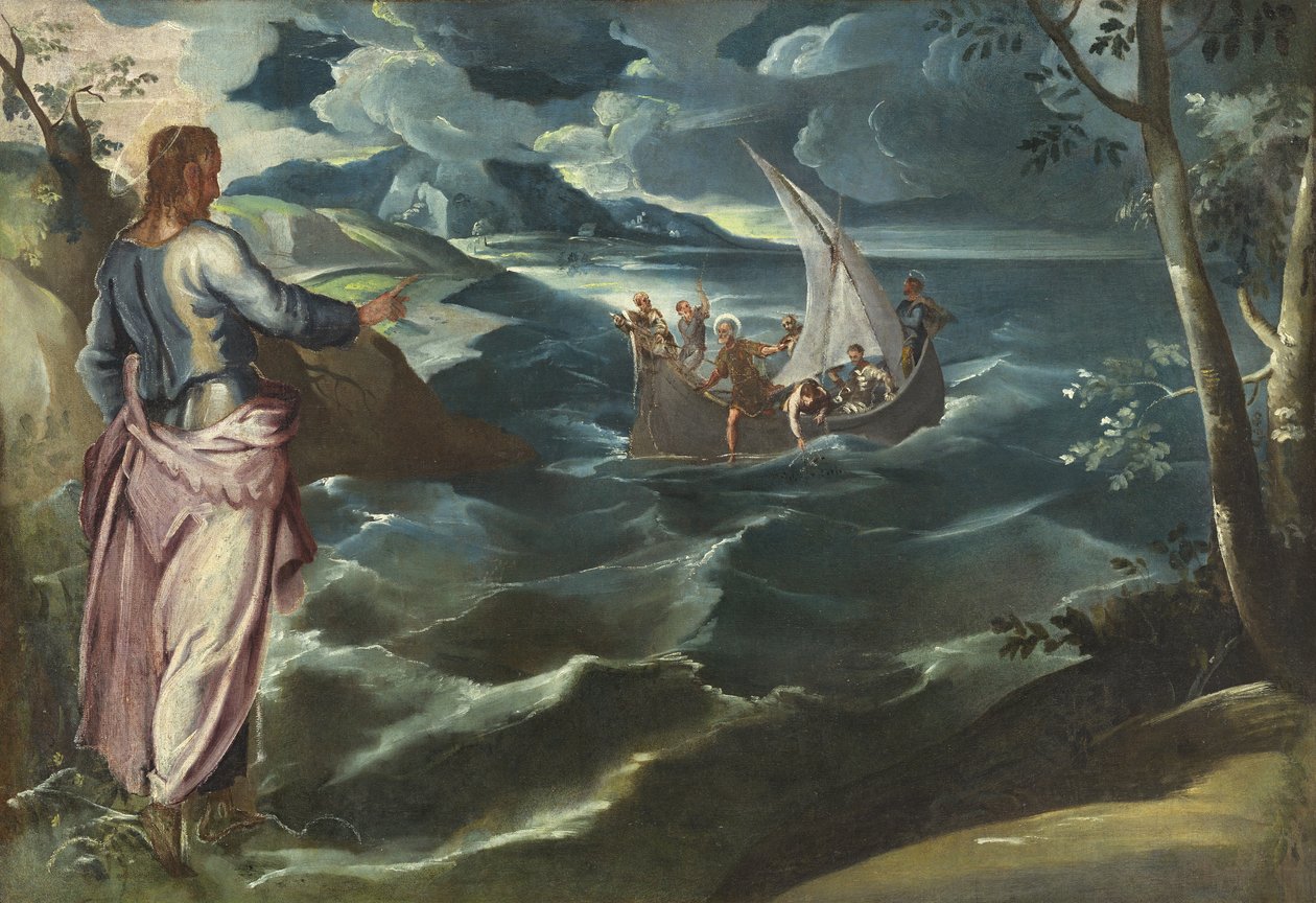Kristus vid Galileiska sjön, ca 1575-80 av Jacopo Robusti Tintoretto