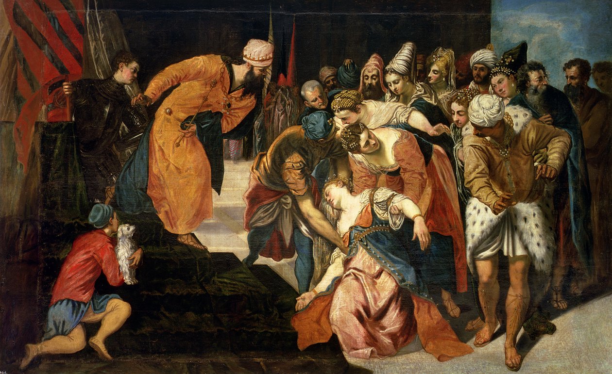 Ester före Ahasveros, 1548 av Jacopo Robusti Tintoretto