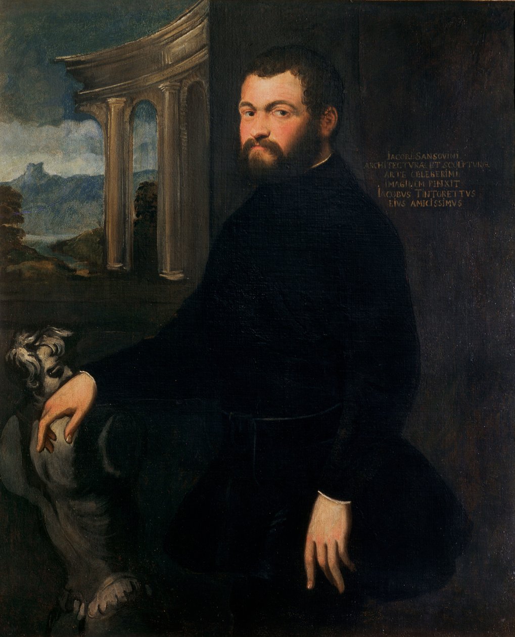 Jacopo Sansovino (1486-1570), ursprungligen Tatti, skulptör och statsarkitekt i Venedig av Jacopo Robusti Tintoretto