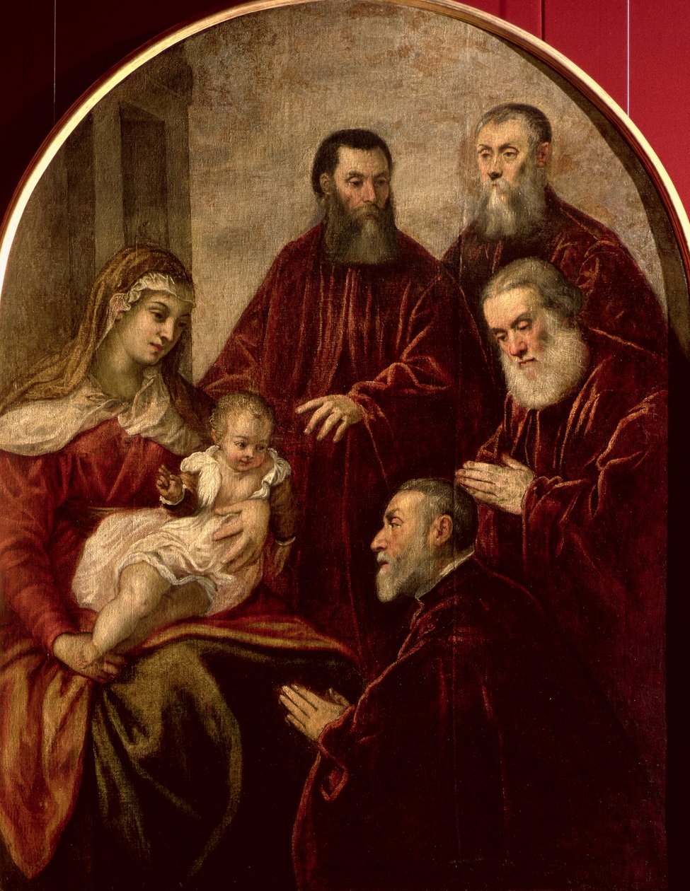 Madonna och barn med fyra statsmän av Jacopo Robusti Tintoretto