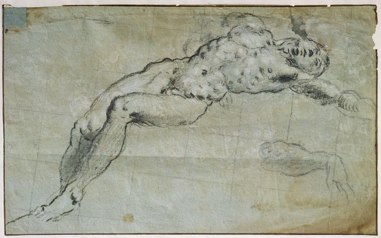 Studie för St. Georges kropp (kol på papper) av Jacopo Robusti Tintoretto