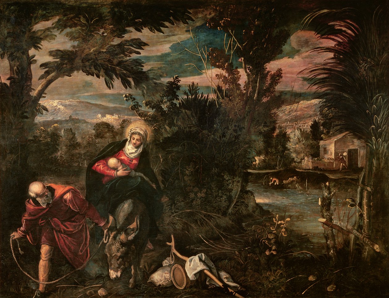 Flygningen till Egypten, ca 1575-77 av Jacopo Robusti Tintoretto