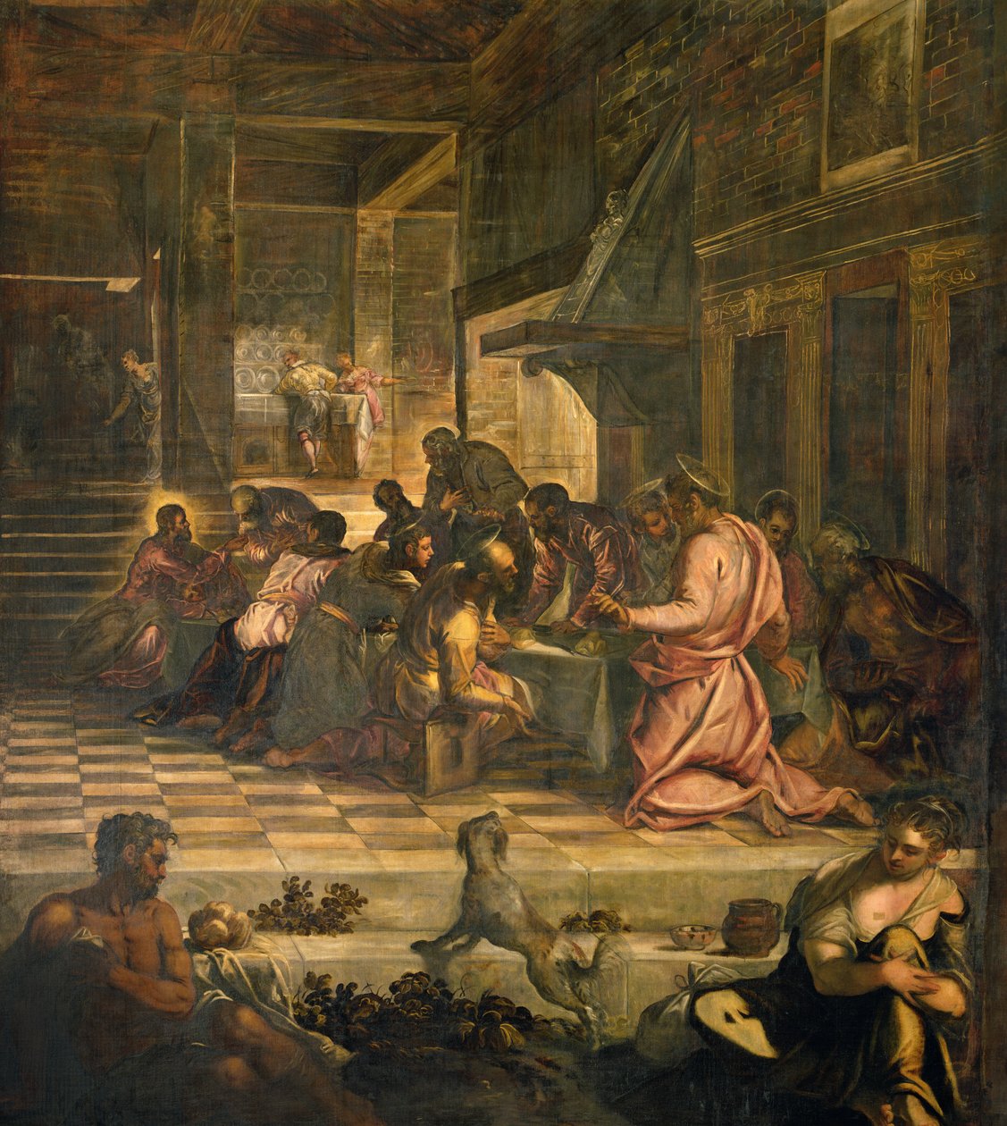 Den sista måltiden (panel) av Jacopo Robusti Tintoretto