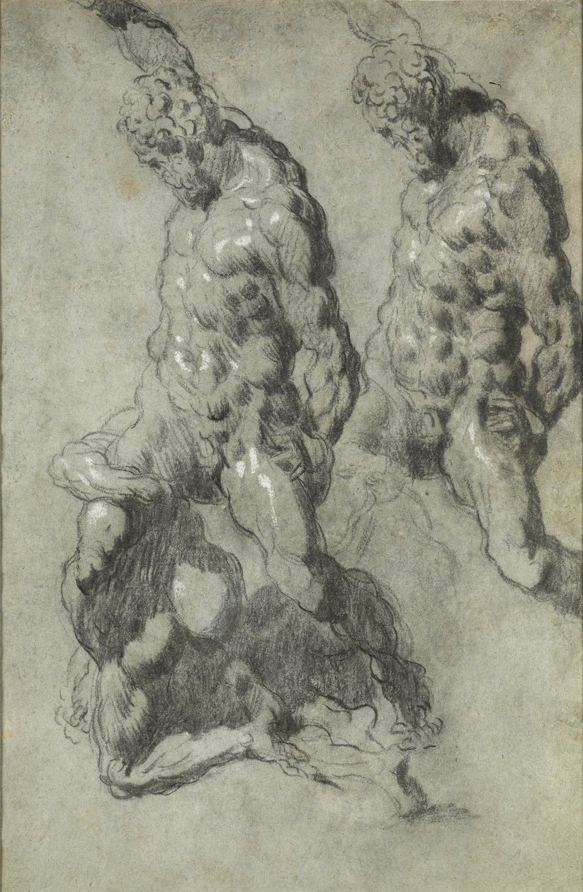 Två studier av Simsons dödande av filistéerna av Jacopo Robusti Tintoretto