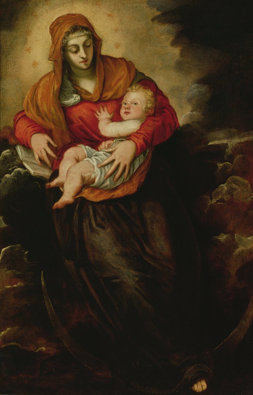Jungfru och barn, känd som Den obefläckade avlelsen av Jacopo Robusti Tintoretto
