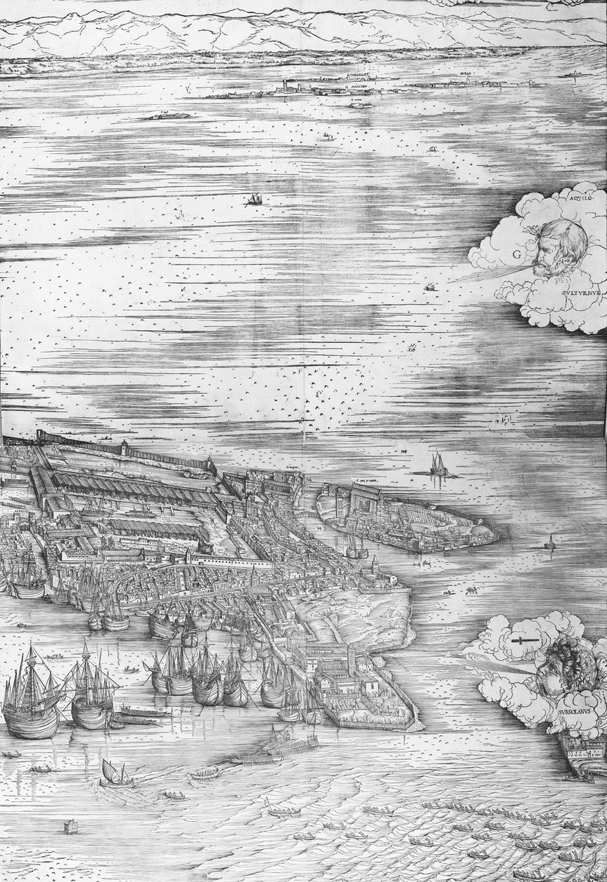 Stor perspektivplan - Venedig, ca 1500 (höger sida) av Jacopo de Barbari