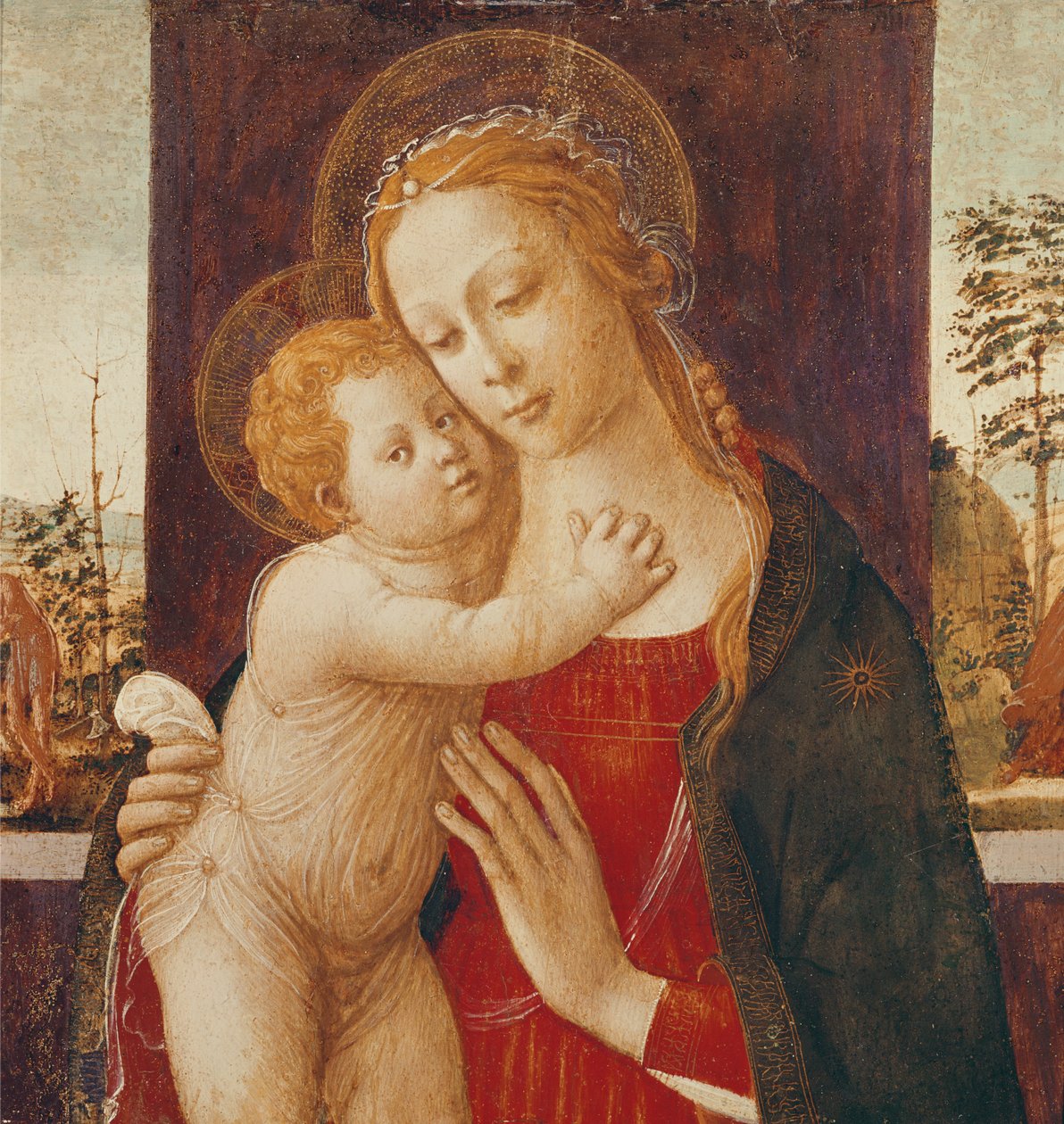 Jungfrun och barnet av Jacopo del Sellaio