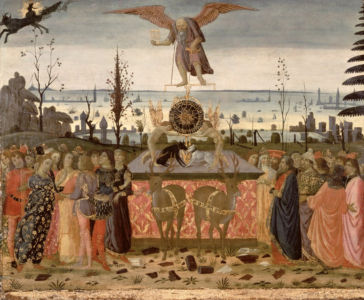 Triumph of Time, inspirerad av "Triumphs" av Petrarch (1304-74) av Jacopo del Sellaio