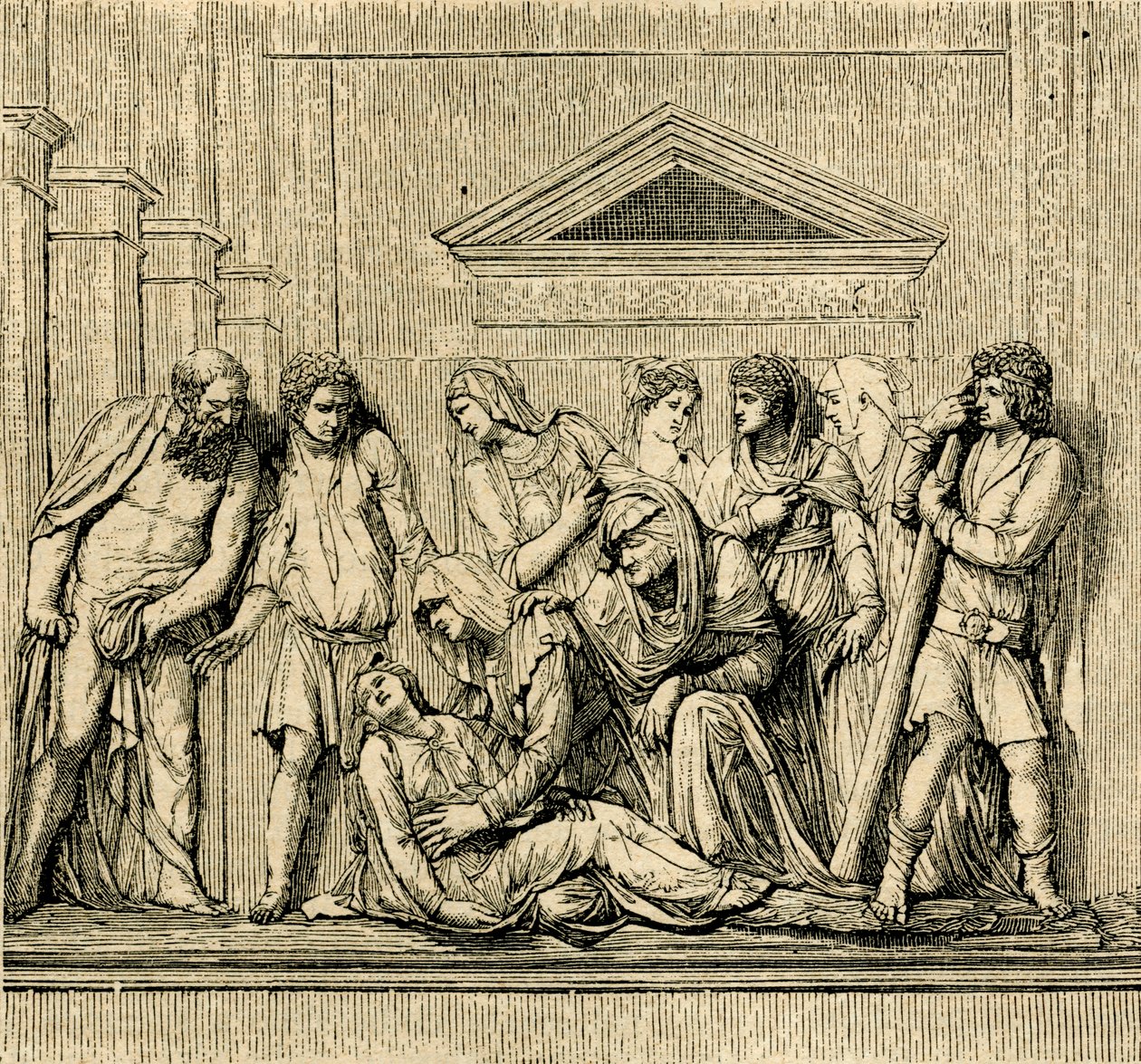 Sankt Antonius återupplivar drunknad kvinna, marmorrelief av Jacopo Sansovino (1486-1570), basilikan Sankt Antonius av Padua, Padua, Veneto, Italien av Jacopo (1486 1570) Sansovino