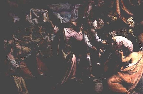 Manna i vildmarken av Jacopo Bassano