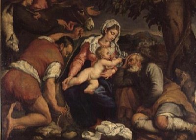Tillbedjan av herdarna av Jacopo Bassano
